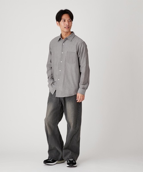 B.C STOCK（ベーセーストック）の「VOILCOTTON レギュラーカラーシャツ（シャツ/ブラウス・メンズ・ホワイト/ブラック/ブルー系その他・MEDIUM/LARGE）」の14枚目の写真