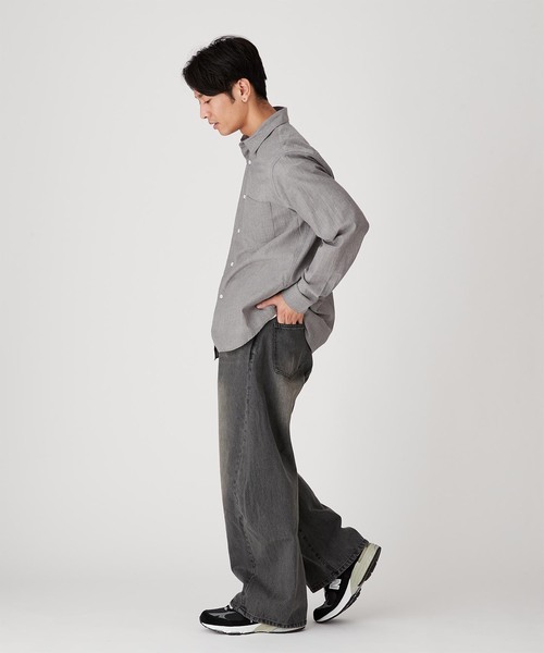 B.C STOCK（ベーセーストック）の「VOILCOTTON レギュラーカラーシャツ（シャツ/ブラウス・メンズ・ホワイト/ブラック/ブルー系その他・MEDIUM/LARGE）」の15枚目の写真