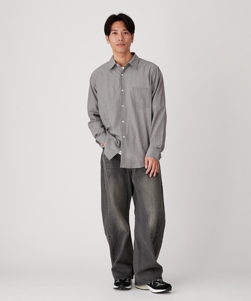 B.C STOCK（ベーセーストック）の「VOILCOTTON レギュラーカラーシャツ（シャツ/ブラウス・メンズ・ホワイト/ブラック/ブルー系その他・MEDIUM/LARGE）」の18枚目の写真