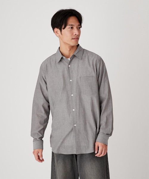 B.C STOCK（ベーセーストック）の「VOILCOTTON レギュラーカラーシャツ（シャツ/ブラウス・メンズ・ホワイト/ブラック/ブルー系その他・MEDIUM/LARGE）」の19枚目の写真