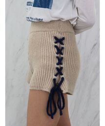 バイカラーステッチニットショーツ【セットアップ対応】