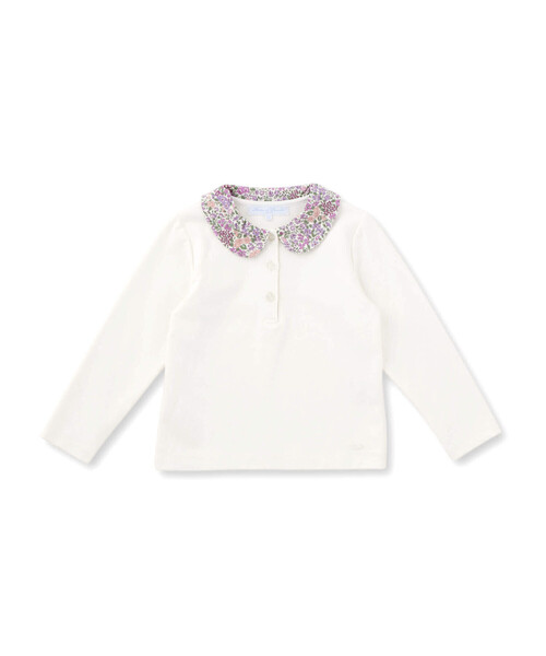 【セール】【日本製】【お揃い】リバティ(JoannaLouise)襟ストレッチポンチトレーナー(90~140cm)（スウェット）｜Tartine et Chocolat（タルティーヌエショコラ）