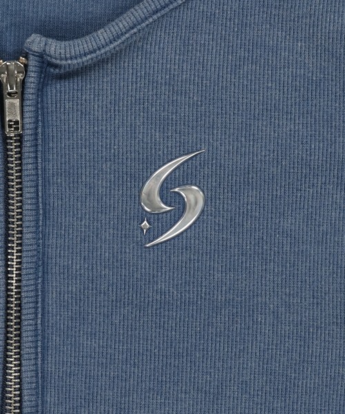 SPINNS（スピンズ）の「パウダー加工 シルバーワンポイントデザインWジップ長袖カットソー（Tシャツ/カットソー・レディース・ブラック/チャコール/ネイビー/バーガンディー・ONESIZE）」の15枚目の写真