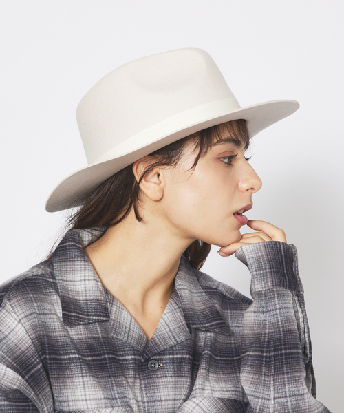 Ruben(ルーベン)の「【RUBEN/ルーベン】フェルトロングブリムハット / FELT LONG Wide BRIM HAT / RUS-1293(ハット・メンズ・ブラック/グレイッシュベージュ/アイボリー/グリーン系その他/ベージュ・フリー)」の2枚目の写真