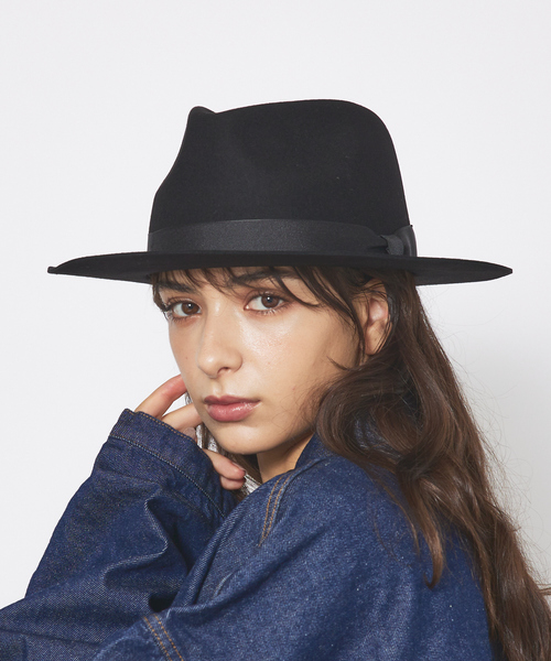 Ruben(ルーベン)の「【RUBEN/ルーベン】フェルトロングブリムハット / FELT LONG Wide BRIM HAT / RUS-1293(ハット・メンズ・ブラック/グレイッシュベージュ/アイボリー/グリーン系その他/ベージュ・フリー)」の3枚目の写真