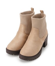 SHOO・LA・RUE | 歩きやすさと美脚を叶える　ヒールアップはきぐちニットブーツ(ブーツ)
