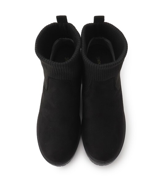 SHOO・LA・RUE(シューラルー)の「◆歩きやすさと美脚を叶える ヒールアップはきぐちニットブーツ(ブーツ・レディース・ブラック/ライトベージュ/ダークブラウン・35/25/45)」の7枚目の写真