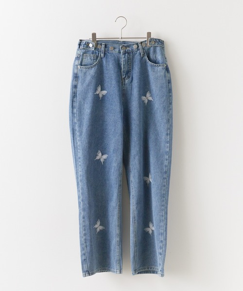 BLANK　（ブランク）の「▲Butterfly design denim pants / バタフライデザイン デニムパンツ（デニムパンツ・レディース・ブルー/ネイビー・L/M）」の2枚目の写真