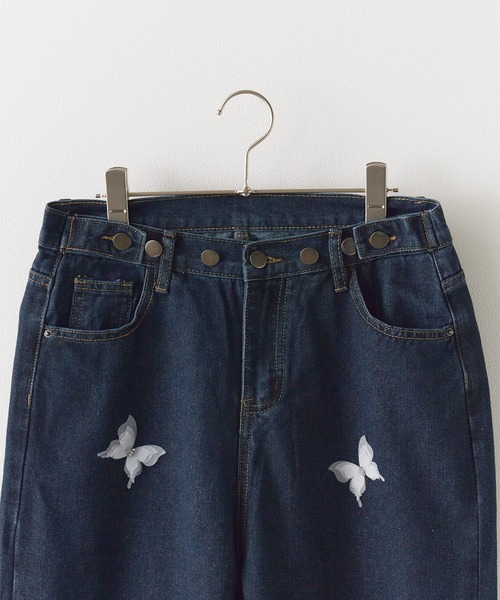 BLANK　（ブランク）の「▲Butterfly design denim pants / バタフライデザイン デニムパンツ（デニムパンツ・レディース・ブルー/ネイビー・L/M）」の7枚目の写真