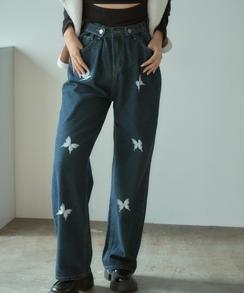 BLANK　（ブランク）の「▲Butterfly design denim pants / バタフライデザイン デニムパンツ（デニムパンツ・レディース・ブルー/ネイビー・L/M）」の20枚目の写真
