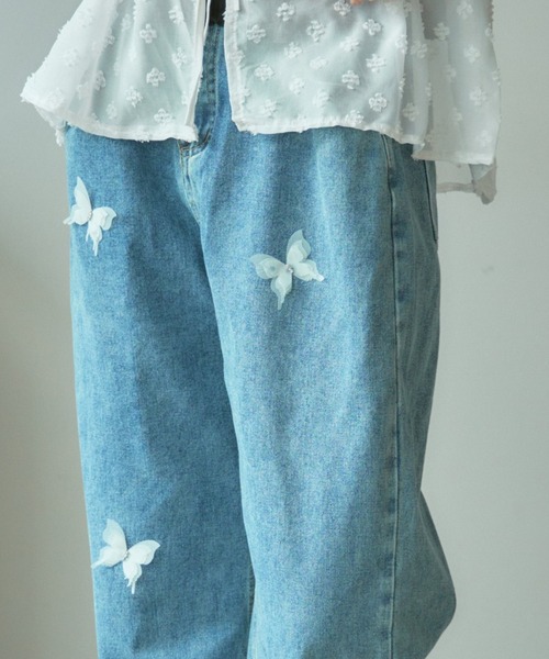 BLANK　（ブランク）の「▲Butterfly design denim pants / バタフライデザイン デニムパンツ（デニムパンツ・レディース・ブルー/ネイビー・L/M）」の22枚目の写真