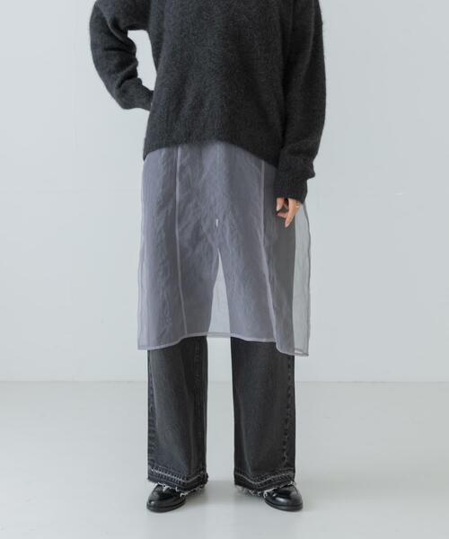 URBAN RESEARCH（アーバンリサーチ）の「オーガンジーシアーキャミワンピース（ワンピース・レディース・ブラック/グレー・FREE）」の3枚目の写真