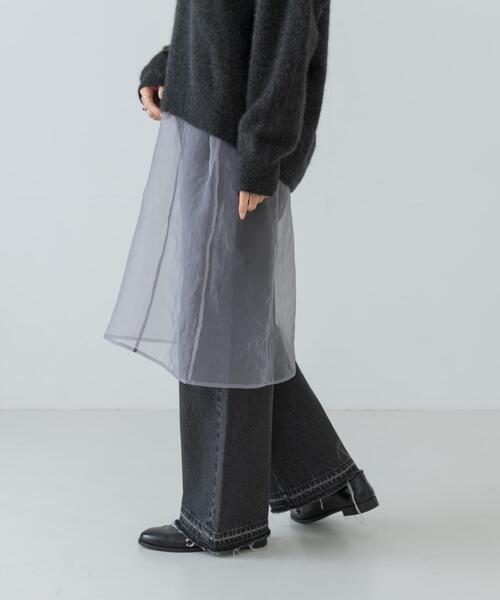 URBAN RESEARCH（アーバンリサーチ）の「オーガンジーシアーキャミワンピース（ワンピース・レディース・ブラック/グレー・FREE）」の4枚目の写真