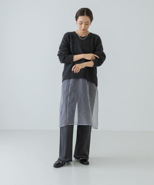 URBAN RESEARCH（アーバンリサーチ）の「オーガンジーシアーキャミワンピース（ワンピース・レディース・ブラック/グレー・FREE）」の6枚目の写真