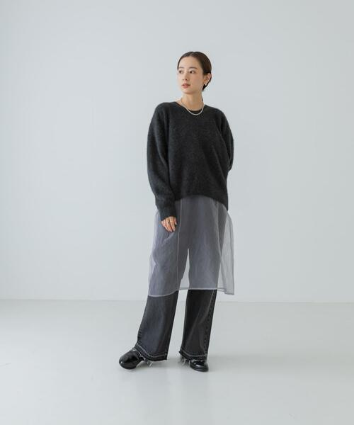 URBAN RESEARCH（アーバンリサーチ）の「オーガンジーシアーキャミワンピース（ワンピース・レディース・ブラック/グレー・FREE）」の8枚目の写真