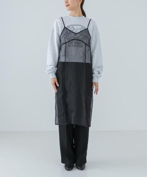 URBAN RESEARCH（アーバンリサーチ）の「オーガンジーシアーキャミワンピース（ワンピース・レディース・ブラック/グレー・FREE）」の22枚目の写真