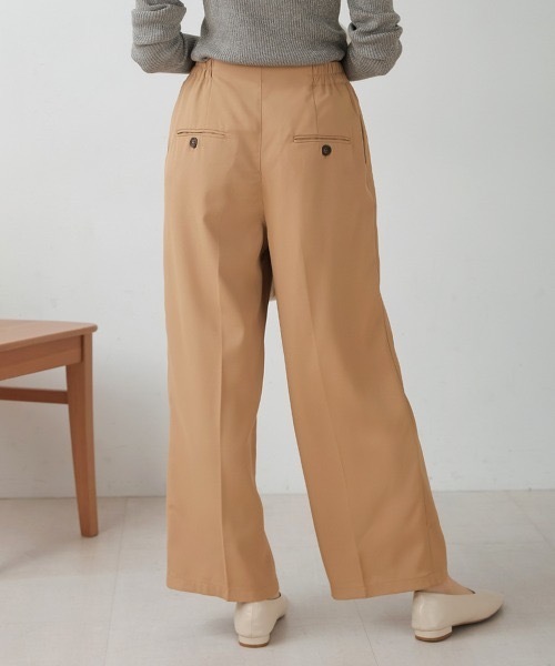 Bou Jeloud（ブージュルード）の「セミワイドパンツ（スラックス・レディース・ベージュ/ブラック・38）」の5枚目の写真