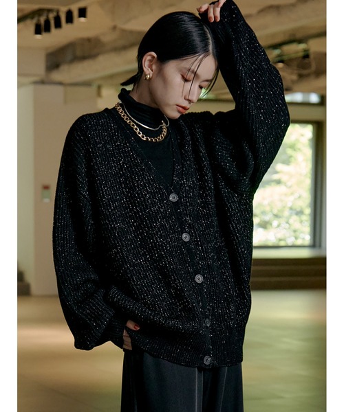Stylevoice for xxx(スタイルヴォイスフォー)の「ニットラメカーディガン(カーディガン/ボレロ・レディース・ホワイト/ブラック/ブラウン・FREE)」の5枚目の写真