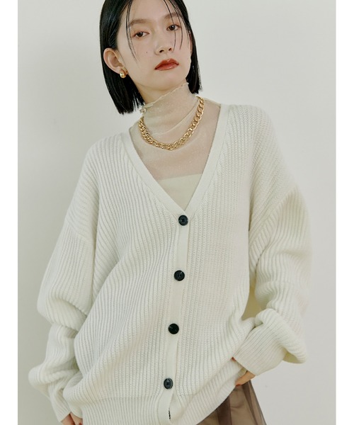 Stylevoice for xxx(スタイルヴォイスフォー)の「ニットラメカーディガン(カーディガン/ボレロ・レディース・ホワイト/ブラック/ブラウン・FREE)」の14枚目の写真