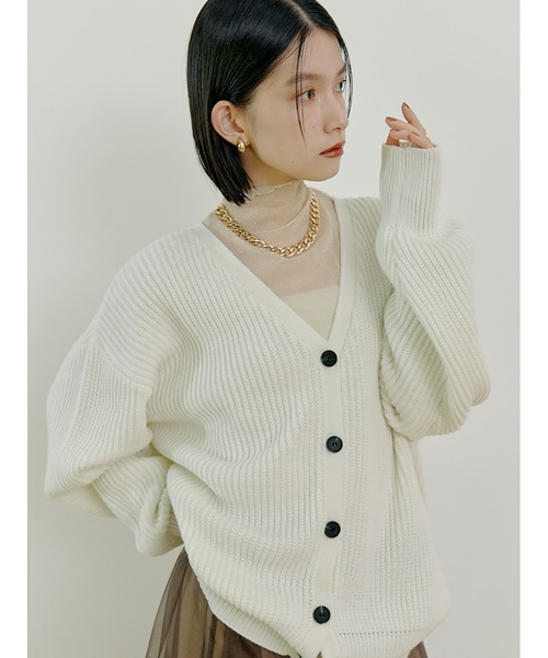 Stylevoice for xxx(スタイルヴォイスフォー)の「ニットラメカーディガン(カーディガン/ボレロ・レディース・ホワイト/ブラック/ブラウン・FREE)」の15枚目の写真