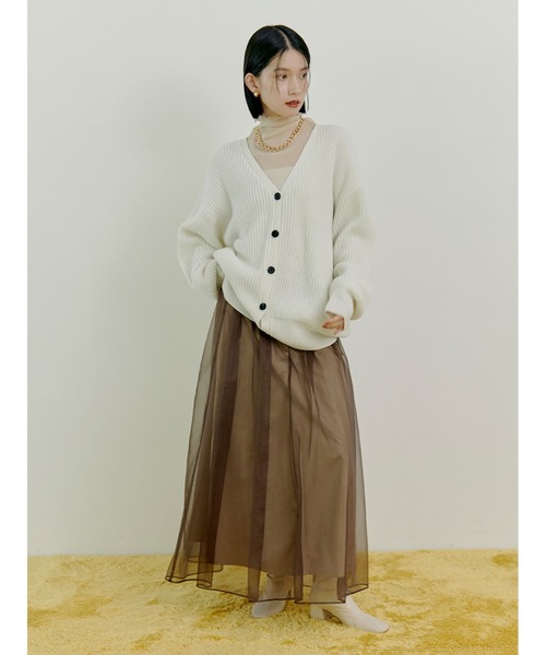 Stylevoice for xxx(スタイルヴォイスフォー)の「ニットラメカーディガン(カーディガン/ボレロ・レディース・ホワイト/ブラック/ブラウン・FREE)」の19枚目の写真