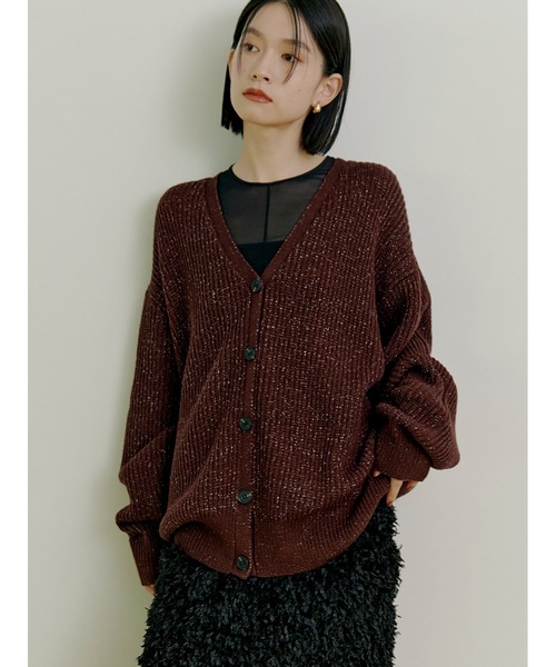 Stylevoice for xxx(スタイルヴォイスフォー)の「ニットラメカーディガン(カーディガン/ボレロ・レディース・ホワイト/ブラック/ブラウン・FREE)」の22枚目の写真