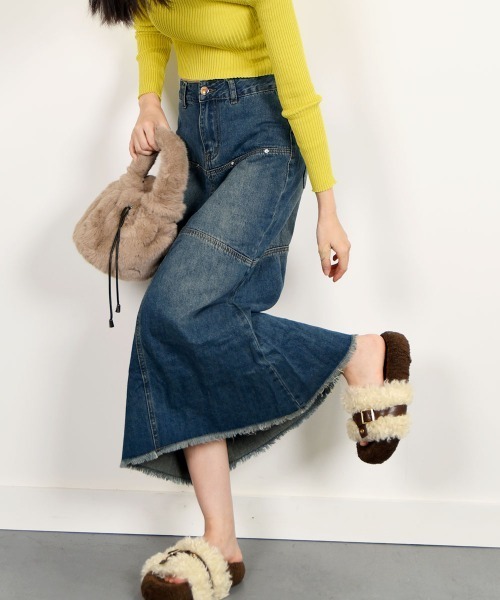VIVID LADY（ビビッドレディー）の「デニムスカート レディース スカートロング（スカート・レディース・ダークブルー・SMALL/MEDIUM）」の7枚目の写真