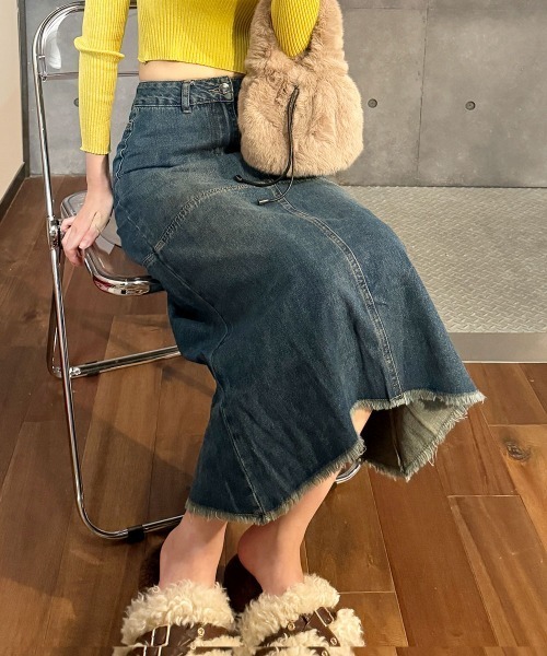 VIVID LADY（ビビッドレディー）の「デニムスカート レディース スカートロング（スカート・レディース・ダークブルー・SMALL/MEDIUM）」の11枚目の写真