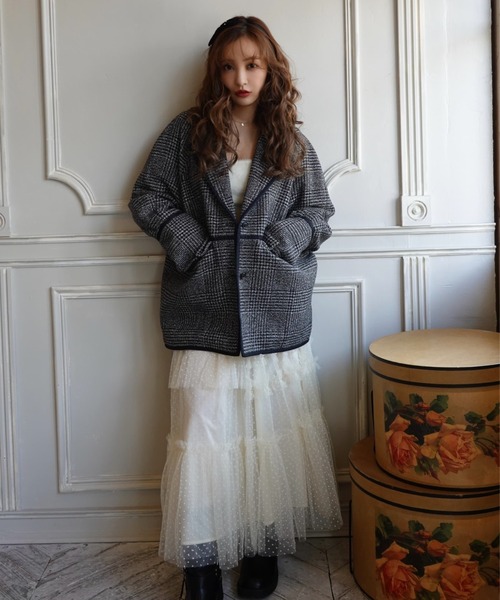 美品　ロージールーチェ TWEED TAILORED JACKET 黒　コート Rosy luce（ロージールーチェ）の「ツイードテーラードジャケット