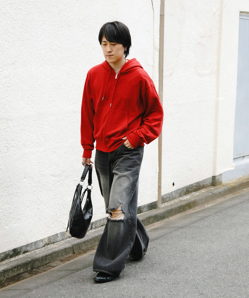 SENSE OF PLACE by URBAN RESEARCH（センスオブプレイスバイアーバンリサーチ）の「ダメージデニムワイドパンツ（デニムパンツ・メンズ・ブラック/インディゴブルー・MEDIUM/LARGE）」の7枚目の写真