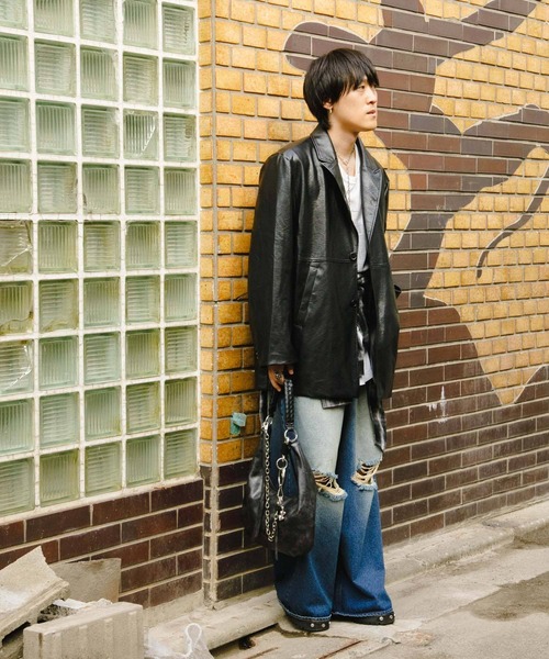 SENSE OF PLACE by URBAN RESEARCH（センスオブプレイスバイアーバンリサーチ）の「ダメージデニムワイドパンツ（デニムパンツ・メンズ・ブラック/インディゴブルー・MEDIUM/LARGE）」の20枚目の写真