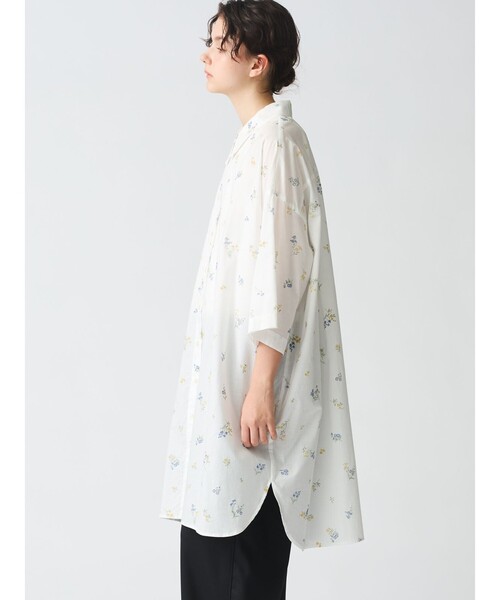 mizuiroind(ミズイロインド)の「mizuiro ind スモールフラワープリントシャツワンピース(ワンピース・レディース・ブラック/オフホワイト・FREE)」の8枚目の写真