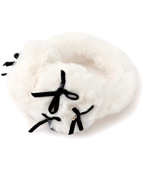 by LOVEiT（バイラビット）の「リボンつきファーイヤマフ（イヤーマフ・キッズ・ブラック/オフホワイト・FREE）」の6枚目の写真