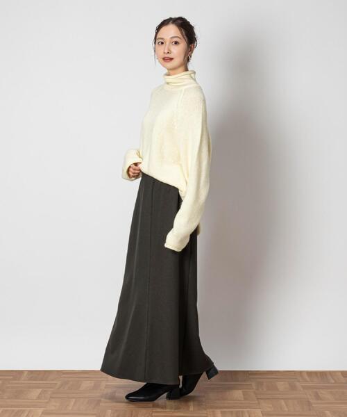 Right-on(ライトオン)の「Other(ソノタ)【レディース】「USA WOOL MIX」ロールネックニット(ニット/セーター・レディース・ネイビー/オフホワイト/グリーン・M/L/XL)」の4枚目の写真