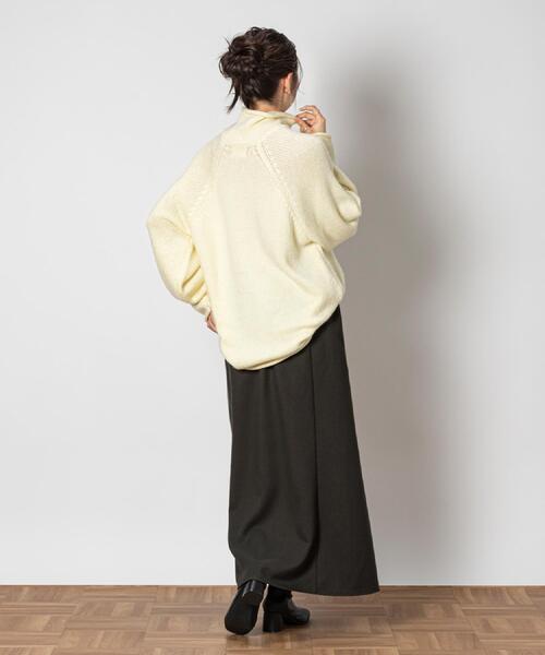 Right-on(ライトオン)の「Other(ソノタ)【レディース】「USA WOOL MIX」ロールネックニット(ニット/セーター・レディース・ネイビー/オフホワイト/グリーン・M/L/XL)」の5枚目の写真