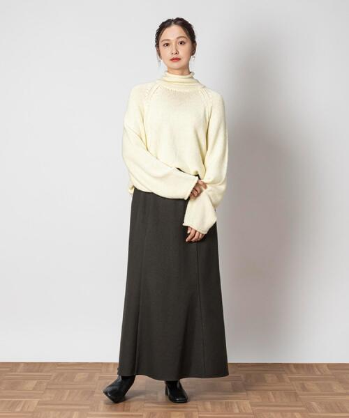 Right-on(ライトオン)の「Other(ソノタ)【レディース】「USA WOOL MIX」ロールネックニット(ニット/セーター・レディース・ネイビー/オフホワイト/グリーン・M/L/XL)」の6枚目の写真
