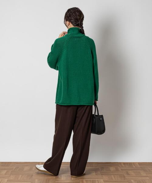 Right-on(ライトオン)の「Other(ソノタ)【レディース】「USA WOOL MIX」ロールネックニット(ニット/セーター・レディース・ネイビー/オフホワイト/グリーン・M/L/XL)」の8枚目の写真