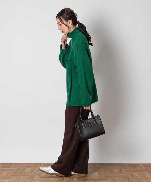 Right-on(ライトオン)の「Other(ソノタ)【レディース】「USA WOOL MIX」ロールネックニット(ニット/セーター・レディース・ネイビー/オフホワイト/グリーン・M/L/XL)」の10枚目の写真