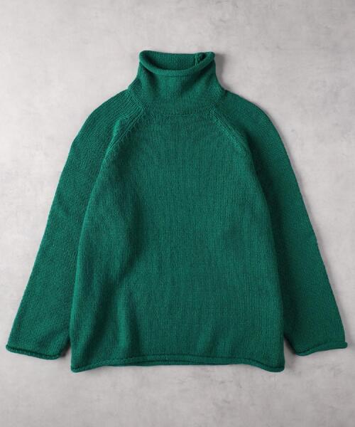 Right-on(ライトオン)の「Other(ソノタ)【レディース】「USA WOOL MIX」ロールネックニット(ニット/セーター・レディース・ネイビー/オフホワイト/グリーン・M/L/XL)」の11枚目の写真