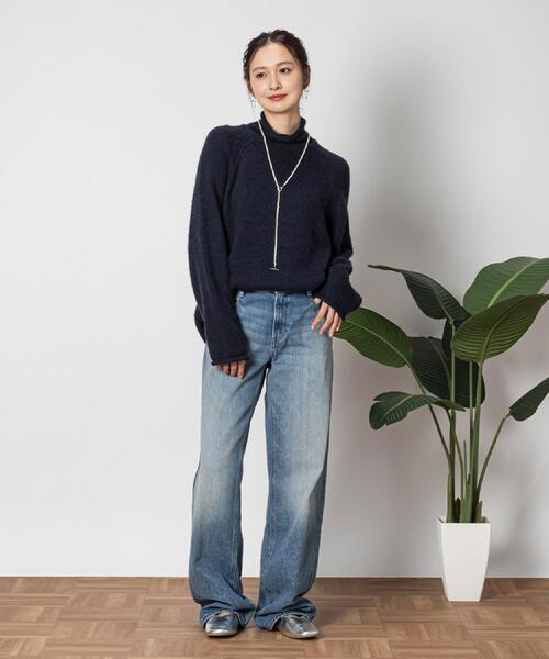 Right-on(ライトオン)の「Other(ソノタ)【レディース】「USA WOOL MIX」ロールネックニット(ニット/セーター・レディース・ネイビー/オフホワイト/グリーン・M/L/XL)」の18枚目の写真