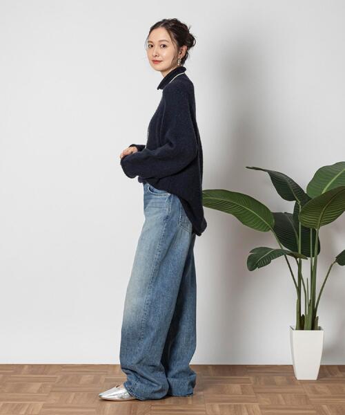 Right-on(ライトオン)の「Other(ソノタ)【レディース】「USA WOOL MIX」ロールネックニット(ニット/セーター・レディース・ネイビー/オフホワイト/グリーン・M/L/XL)」の19枚目の写真