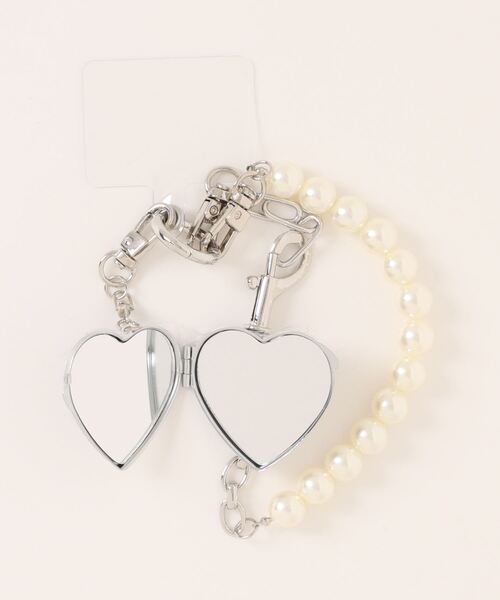 ♡さん　iPhone セール】ハートミラー付きハンドルストラップ 249316