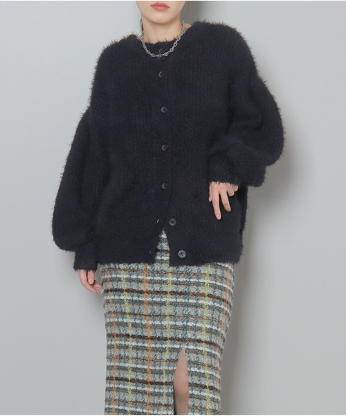 OandI(オーアンドアイ)の「2WAYシャギーニットカーディガン(カーディガン/ボレロ・レディース・グレイッシュベージュ/オレンジ/アイボリー/ネイビー・FREE)」の1枚目の写真