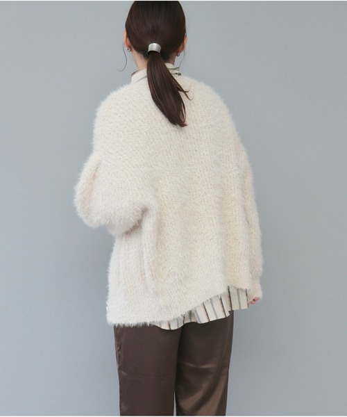 OandI(オーアンドアイ)の「2WAYシャギーニットカーディガン(カーディガン/ボレロ・レディース・グレイッシュベージュ/オレンジ/アイボリー/ネイビー・FREE)」の15枚目の写真