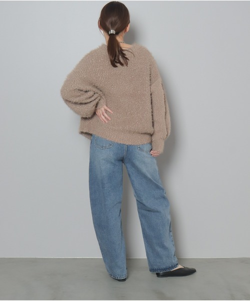 OandI(オーアンドアイ)の「2WAYシャギーニットカーディガン(カーディガン/ボレロ・レディース・グレイッシュベージュ/オレンジ/アイボリー/ネイビー・FREE)」の21枚目の写真