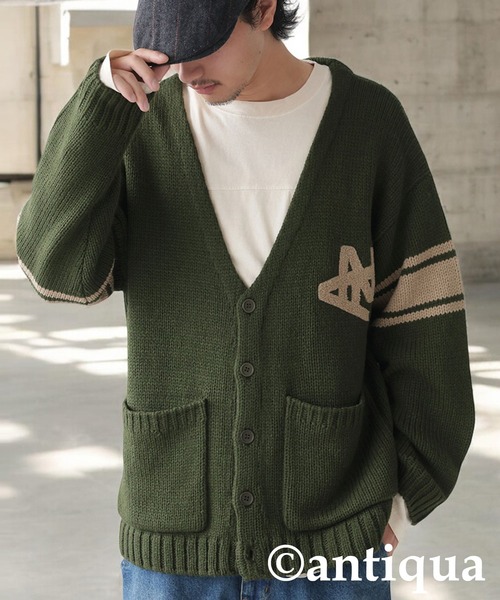 antiqua(アンティカ)の「ロゴニットカーディガン(ニット/セーター・レディース・カーキ/グレー・ONESIZE)」の22枚目の写真