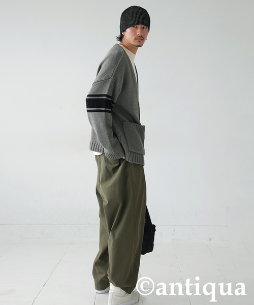 antiqua(アンティカ)の「ロゴニットカーディガン(ニット/セーター・レディース・カーキ/グレー・ONESIZE)」の12枚目の写真