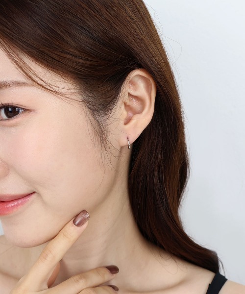 セール】【金属アレルギー対応】 スリム フープピアス / サージカル