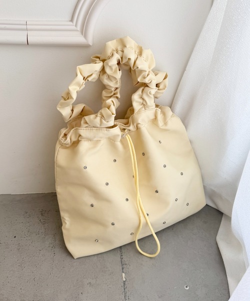 Loueme(ルエム)の「フリルショルダービジュートートバッグ(トートバッグ・レディース・イエロー/ピンク/ライトブルー/ブラック・FREE)」の20枚目の写真
