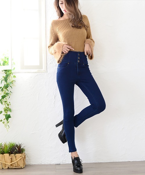 REMUR(レミュール)の「スーパーストレッチハイウエストスキニーパンツ(デニムパンツ・レディース・ブルー系その他/ブルー系その他2/ブルー系その他3/ブルー系その他4/ブルー/ブラック/ライトブルー・M/S/L)」の21枚目の写真